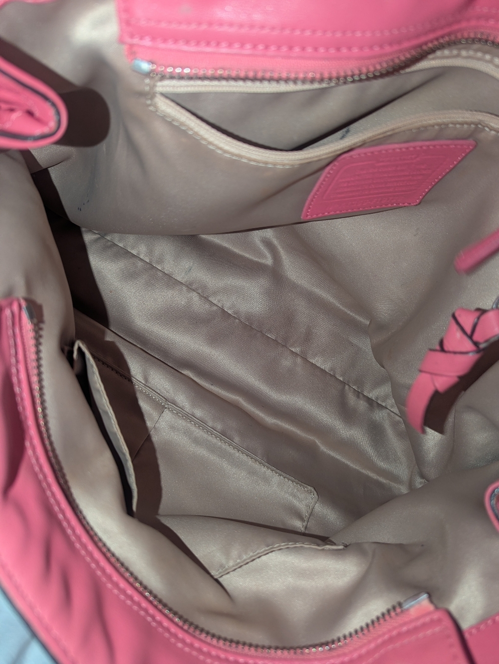 Coach Pink Leather Satchel with Double Top Handles. F 19728 - Picture 13 of 16
